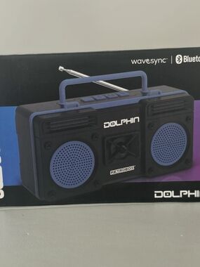 Dolphin RetroBox Portable Bluetooth Speaker - Blue - New